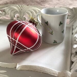 NWOT Holiday Ornament & Holly Mug